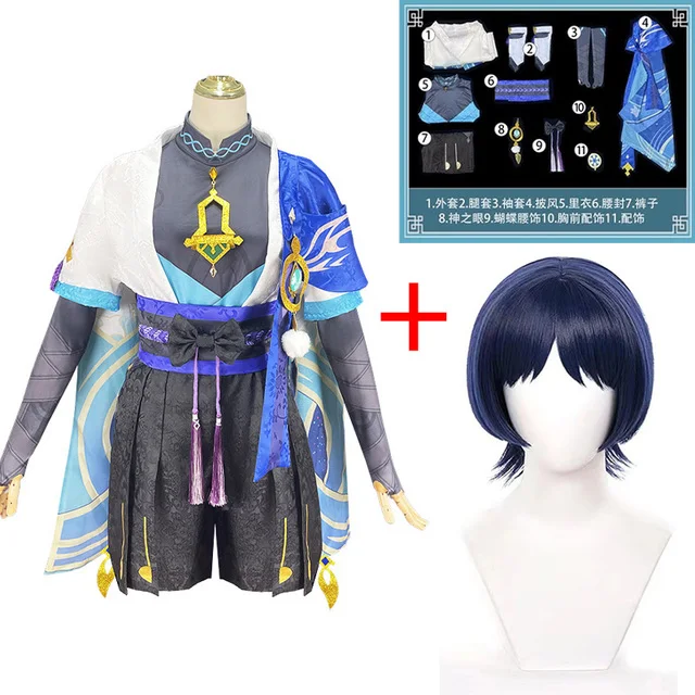 

Anime Game The Wanderer Genshin Impact Scaramouche Cosplay Costume Cosplay Wig Hat Scaramouche Costume for Men Halloween Costume