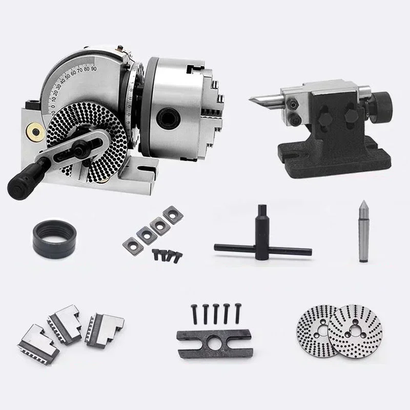 

Hot Sales4 Inch Dividing Head 3 Jaw Chuck Precision Semi Universal Dividing Head For Milling Machine Rotary Table