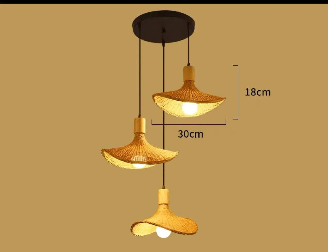 Japanese Chandelier Natural Bamboo Rattan Pendant Lights Handmade Weaving Hanging Lamps Wicker Shades E27 Lighting Suspension