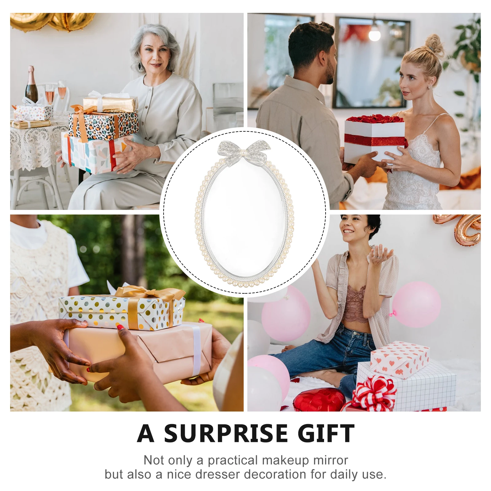 Elegant European Metal Makeup Mirror Smooth Edges No Burrs Practical Daily Use Mirror Unique Design Mirrors