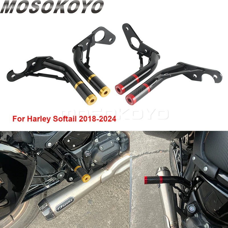 Rear Passenger Foot Pegs Highway Crash Bar Protector Motorcycle Accessories Parts For Harley Softail 18-24 FXFBS FXFB FXBB FXBBS