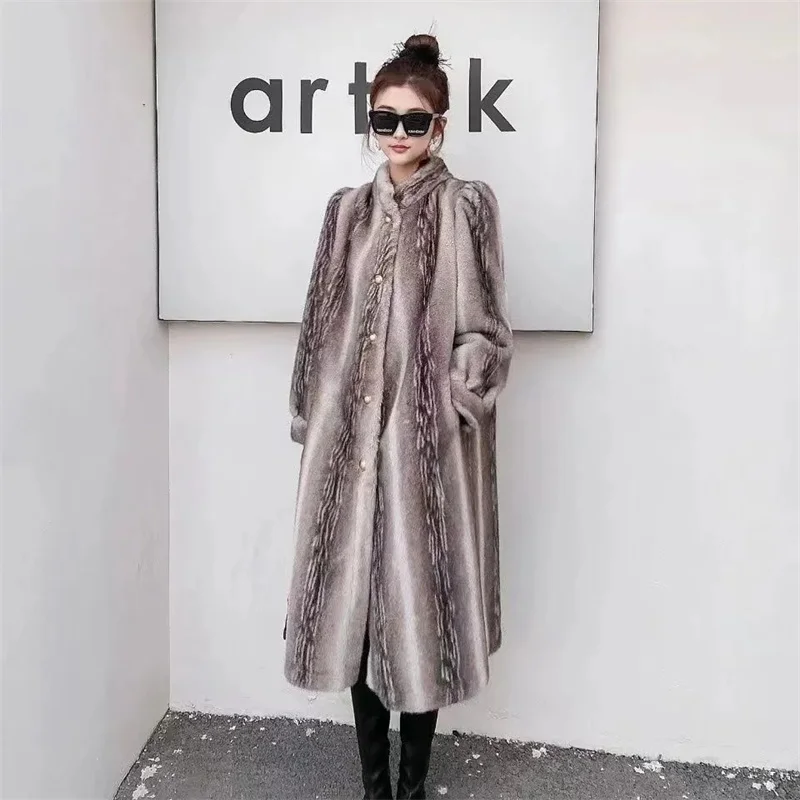 2023 Autumn Winter High-End Coat Women Authentic Temperament Joker Mink Mao Mao Anti-Fur Jacket Luxury Casual Outwear Female Top