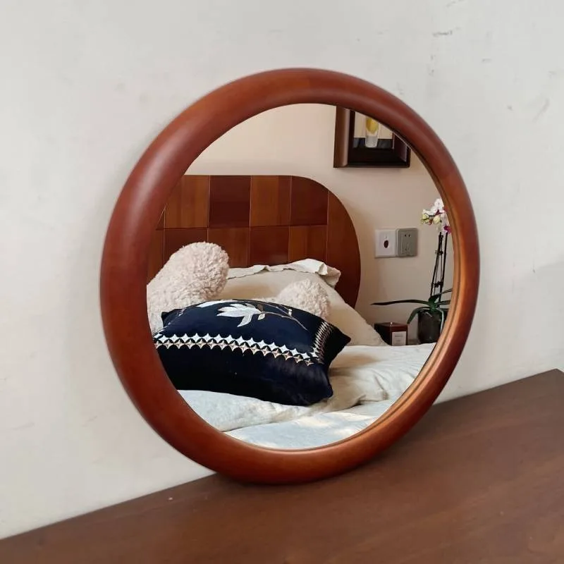 Portable Wall Decorative Mirrors Small Retro Desktop Compact Make Up Mirror Vanity Girls Cool Espelho Bedroom Decoration