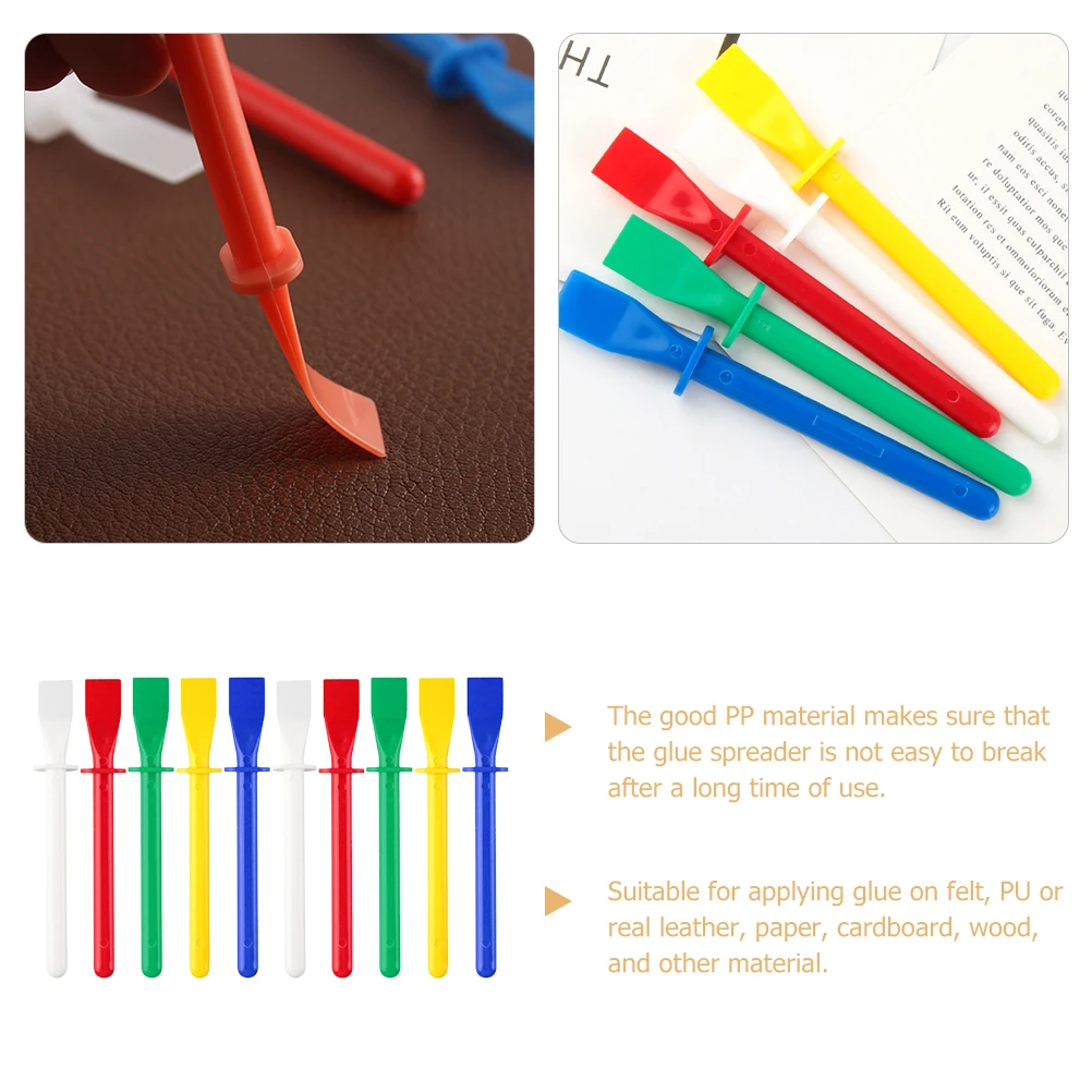 10 Pcs 11cm Colored Glue Smears Sticks Craft DIY Tool Set Plastic Spatula Spreaders Applicator Scraper H