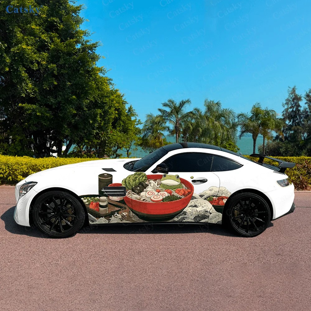 

Ramen Frog, японская автомобильная виниловая наклейка, самоклеящаяся наклейка из ПВХ, подходит для грузовиков, внедорожников, украшения, автоаксессуары, подарок