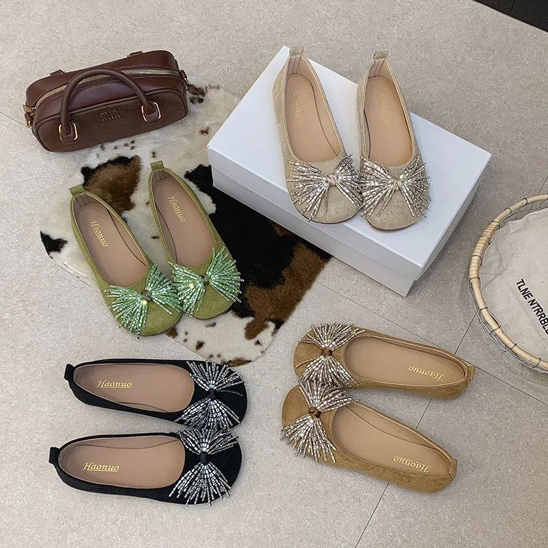 Toe Light Smooth Elegant Flat Shoes New Single Shoe Casual Round