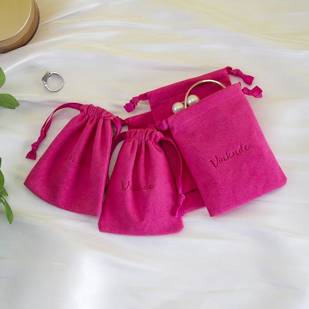 50/100Pcs Soft Sunglasses Bag Custom Logo Rose Microfiber Drawstring Dust Proof Pouch Pocket For Jewelry Perfume Wedding Gift