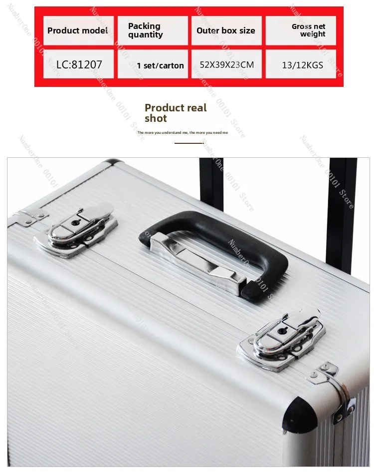 

186-Piece Aluminum Tool Set in Trolley Case, 4-Layer for Auto Repair & Household Maintenance