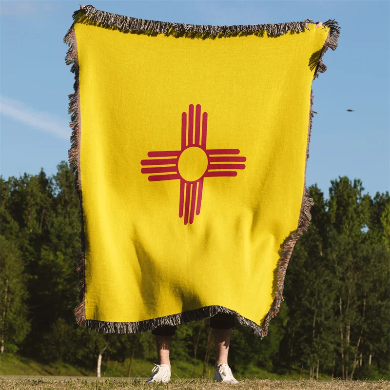 Aertemisi New Mexico United States of America Jacquard Fringed Woven Throw Blanket