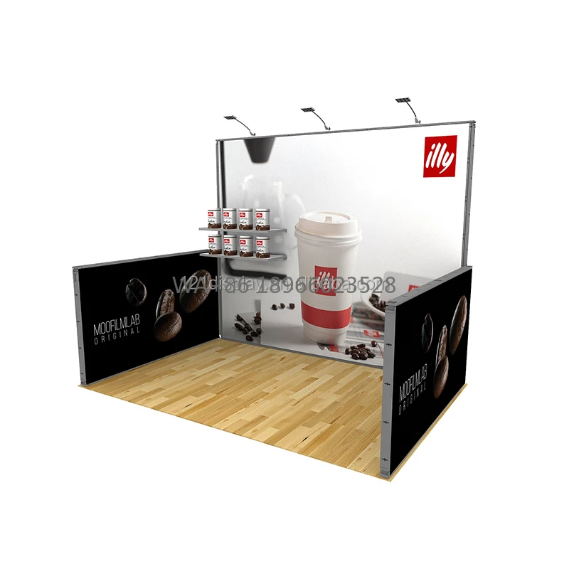 TV Holder Shelf Custom Graphic Exhibition Trade Show Display Create Stable Expo Booth Design