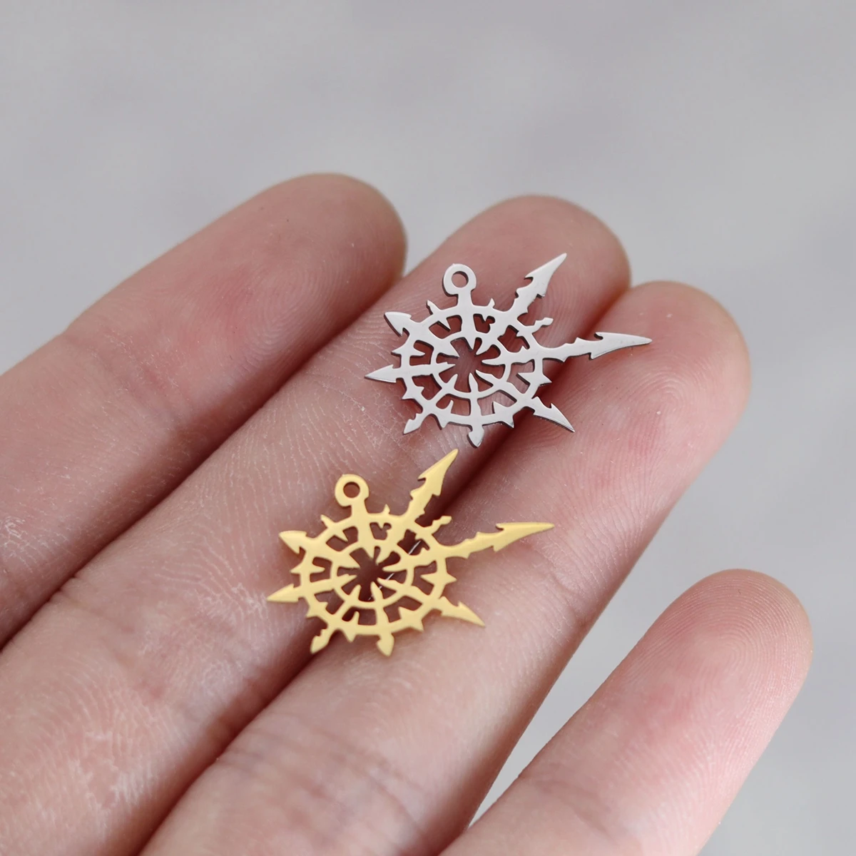 3pcs Chaos Star Pendant Stainless Steel Magic Symbol Mark of Chaos Charms Jewelry Making Necklace Earrings Diy Accessories