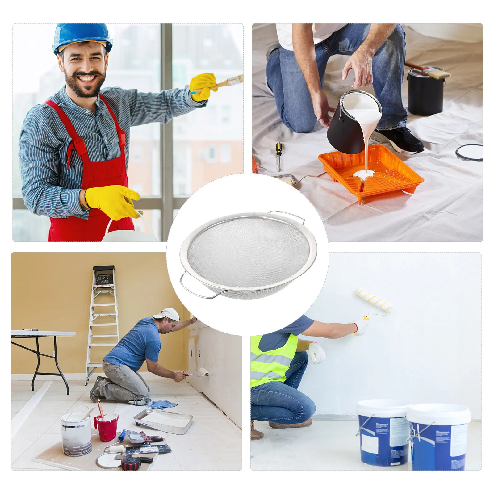 Paint Strainer Stainless Steel Replacement Ultra Fine Mesh Filter Flat Surface Paint Filter Oil Strainers for Latex Glazing