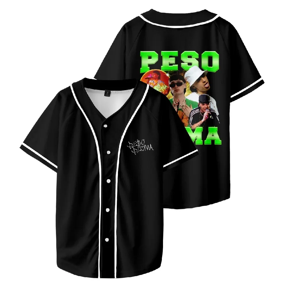 

Camisola masculina e feminina de basebol de manga curta, rapper Merch, roupa 3D, roupa casual diária, Pluma 2024