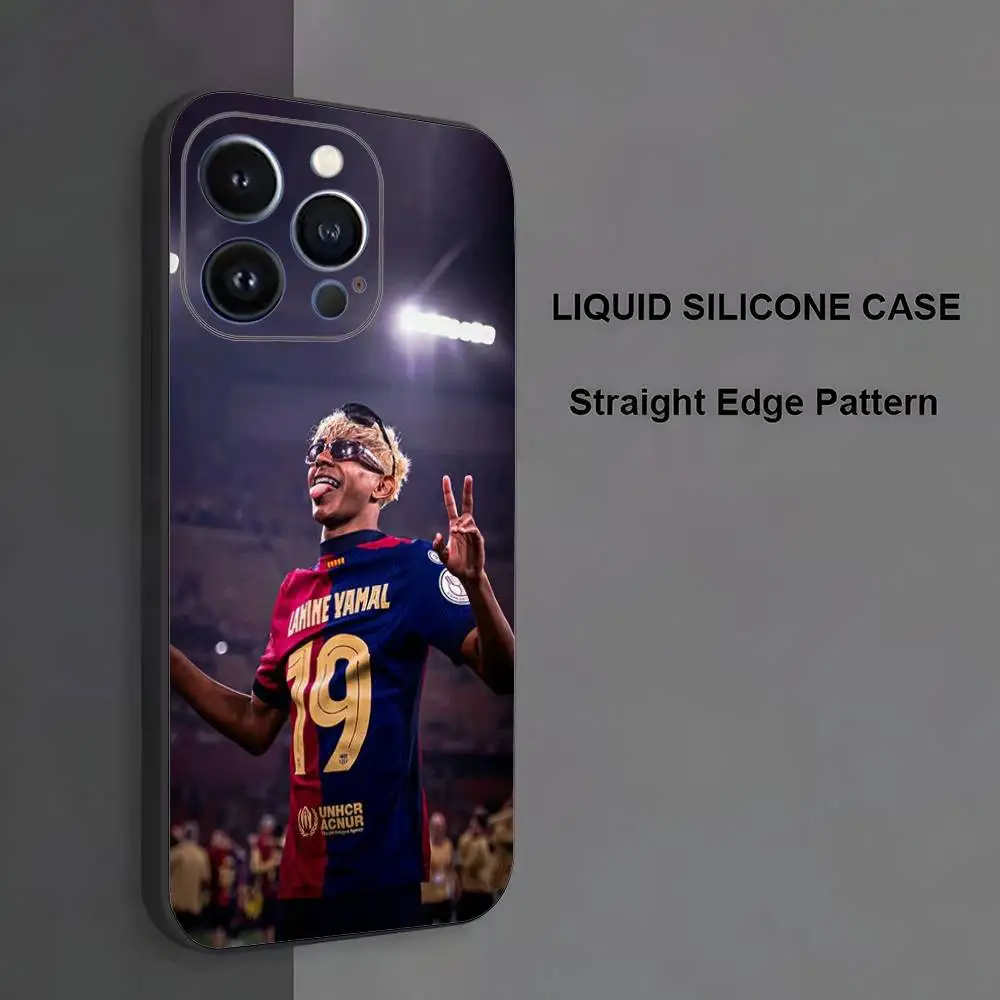 حافظة هاتف L-Lamine 19 Y-Yama لهاتف iPhone 17,16,15,14,13,12,11,Pro Max,XS,X,XR,SE,Mini,8,7,غطاء أسود من السيليكون الناعم