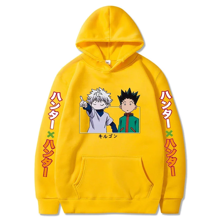 Hunter X Hunter Japan Anime Men Women Hoodies Harajuku Gon Killua Print Plus Size Sweatshirt Unisex Autumn Winter Streetwear