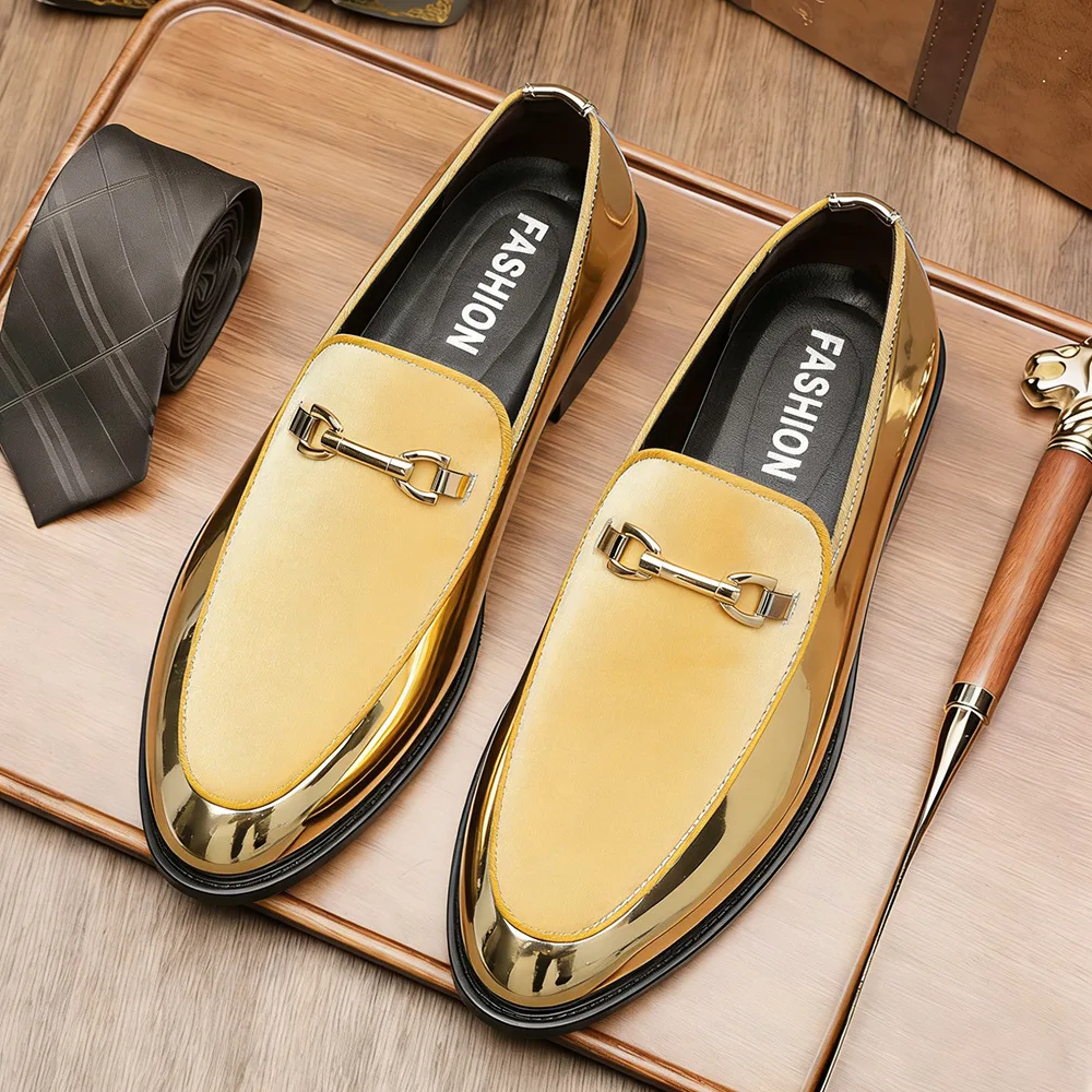 

Fashion New British Slip On Driving Loafers Designer Men's Pointed Suede Leather Shoes Male Wedding Dress Formal Footwear