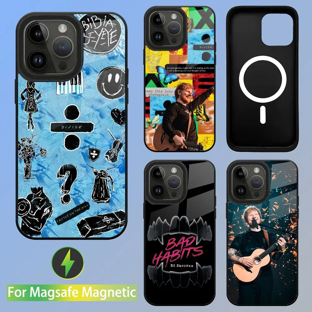 E-Ed Sheeran UK Singer Phone Case For iPhone 15,14,13,12,11,Plus,Pro,Max Mini Magsafe Magnetic Wireless Charging