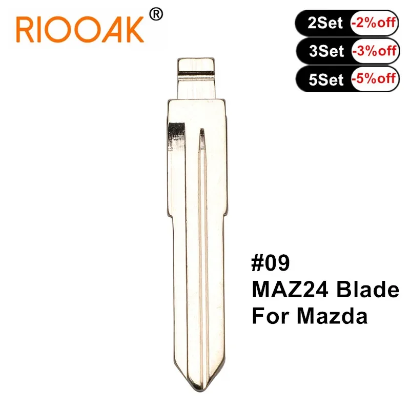 10Pcs/Lot #09 MAZ24 Uncut Flip Key Blade For KD VVDI Remote Fit Mazda Metal Replacement Blank