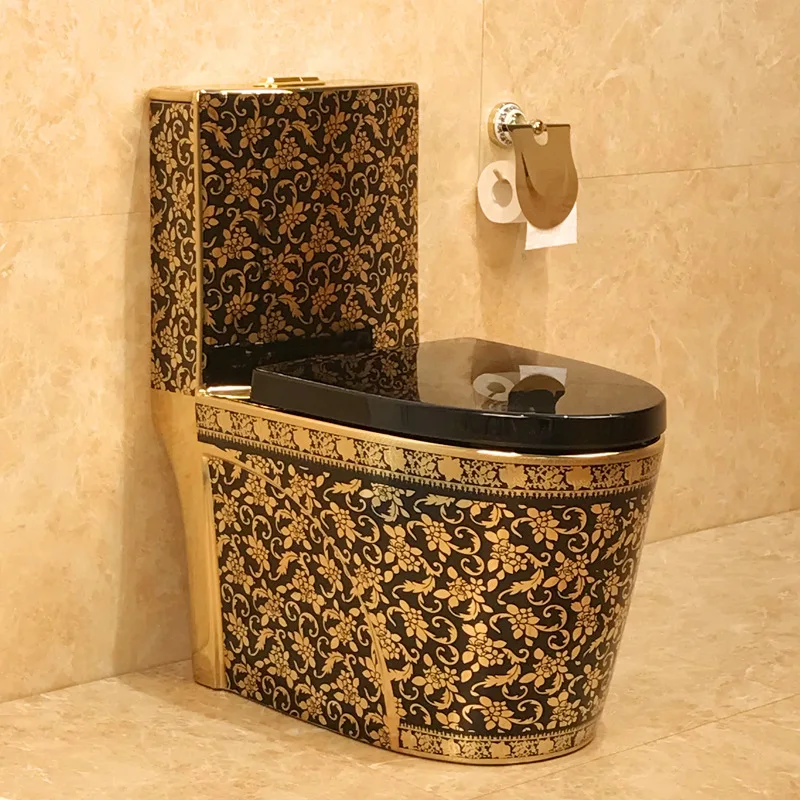 

Black Gold Toilet European-Style Toilet Deodorant Pumping Sit Toilet Creative Toilet Large Export Color Toilet