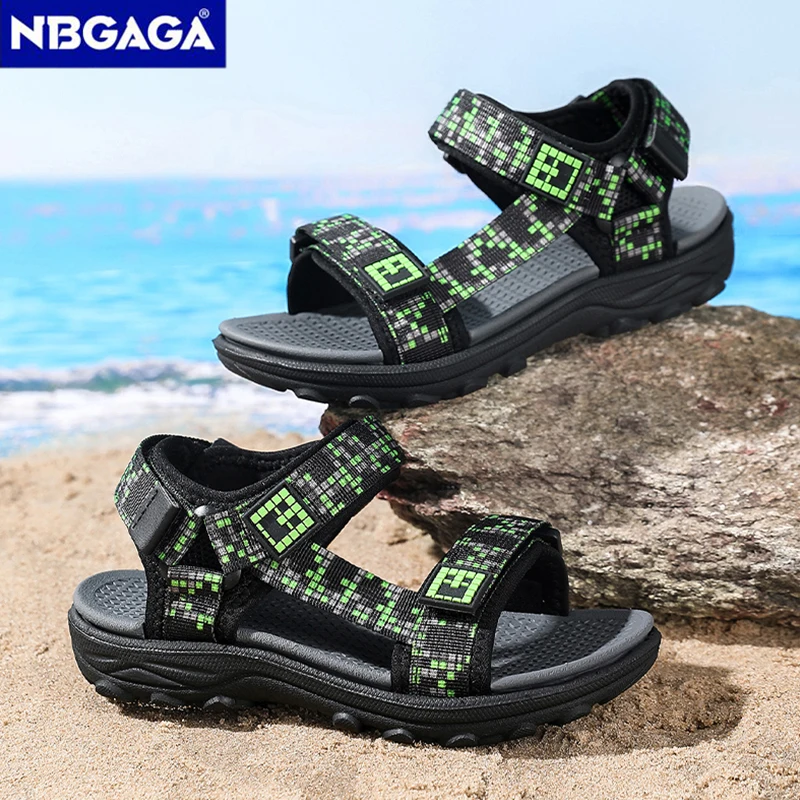 Children Casual Flat Sandals Boys Summer Beach Shoes Breathable Open Toe Non-Slip Kids Walking Footwear