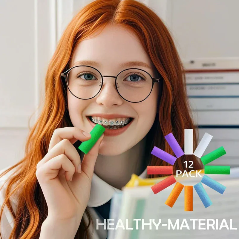 10Pc Dental Stick Fruit Flavor  Bite Aligner Chewies Silicone Teeth Stick Bite Tree Pattern Design Tooth Chew Aligner