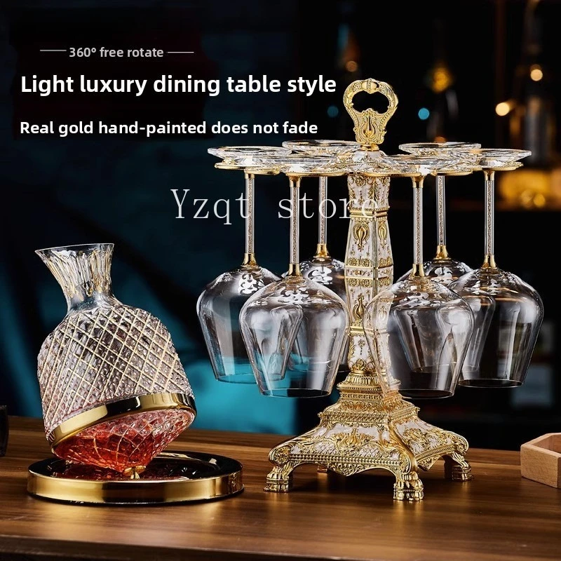 High-end red wine glass set, light luxury household crystal glass glass upside down cup holder upside down rack ornament wine