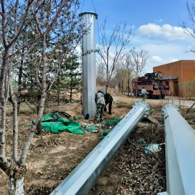 Power supply steel rod High voltage transmission steel pipe rod 10 kV hot dip galvanized steel pipe
