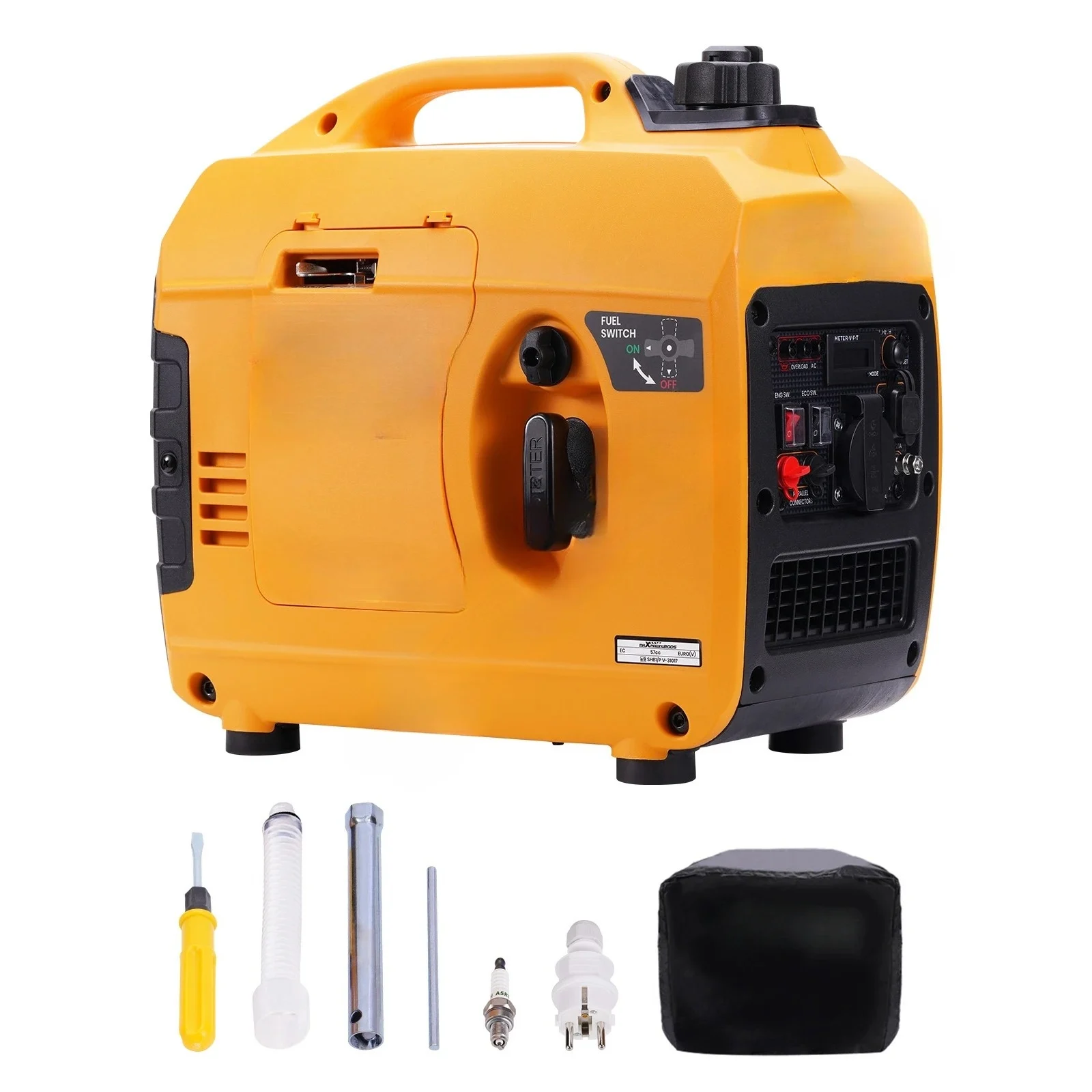 مولد عاكس محمول 1200 واط، مولد كهربائي مثالي فائق الهدوء للتخييم في الهواء الطلق، والحفلات