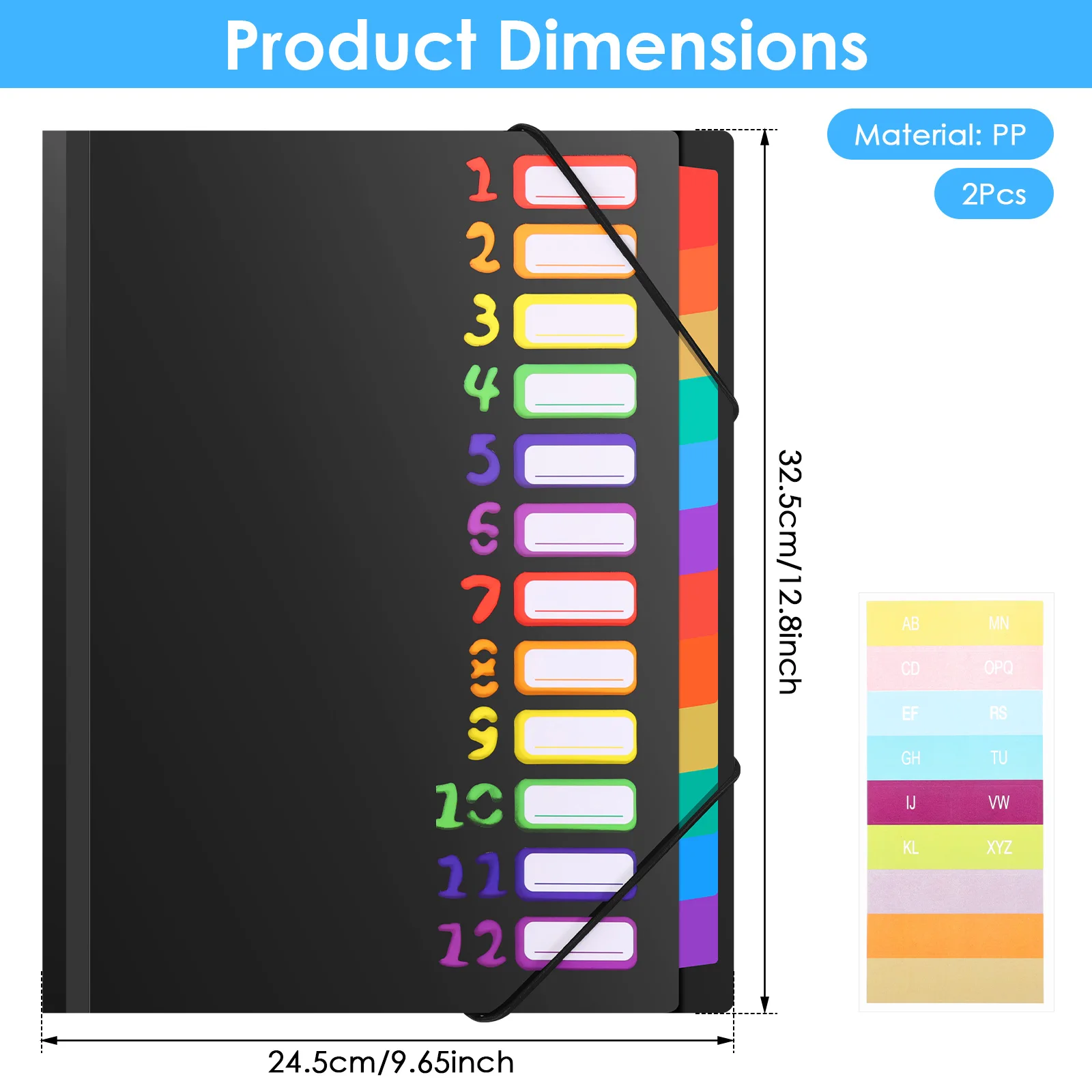 A4 Sheets Folder Organizer 180° Expanding File Folder 12/13 Pockets Waterproof Document Organizer Binder for Document Protection