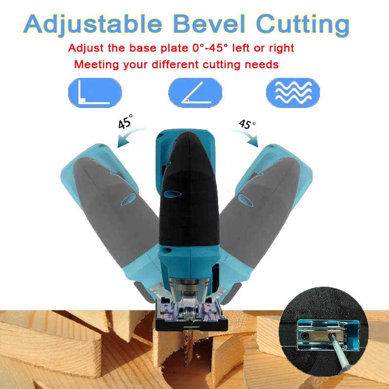 Brushless Electric Curved Saw Cordless Jig Saw Portable Multi-Function Carpenter Power Tool For Makita 18V Lithium Battery