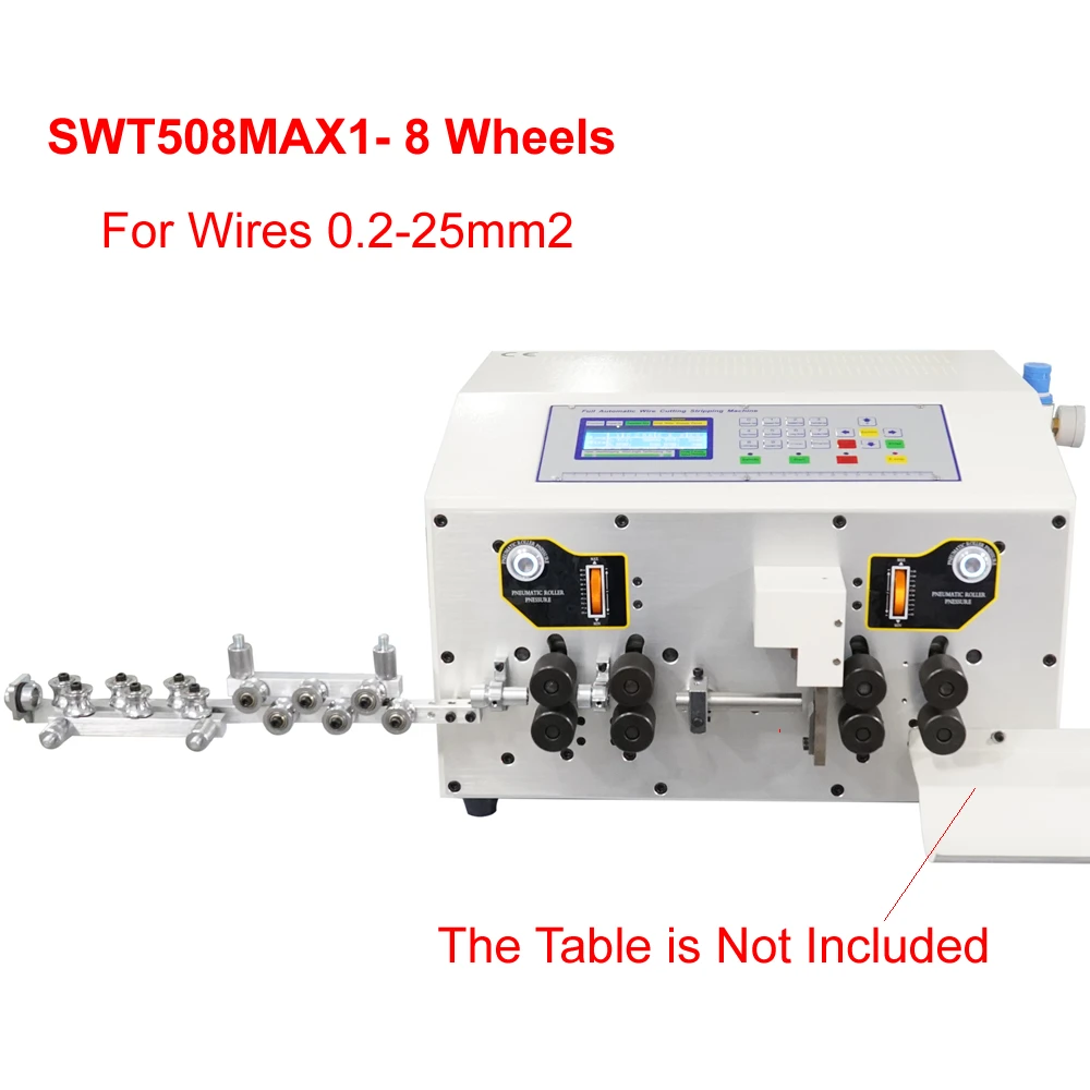 SWT508MAX1 25MM2 Automatic Wire Stripping Peeling Cutting Machine 650W 8 Wheels Drive Cable Cutter Stripper 0.2-25mm2 220V 110V