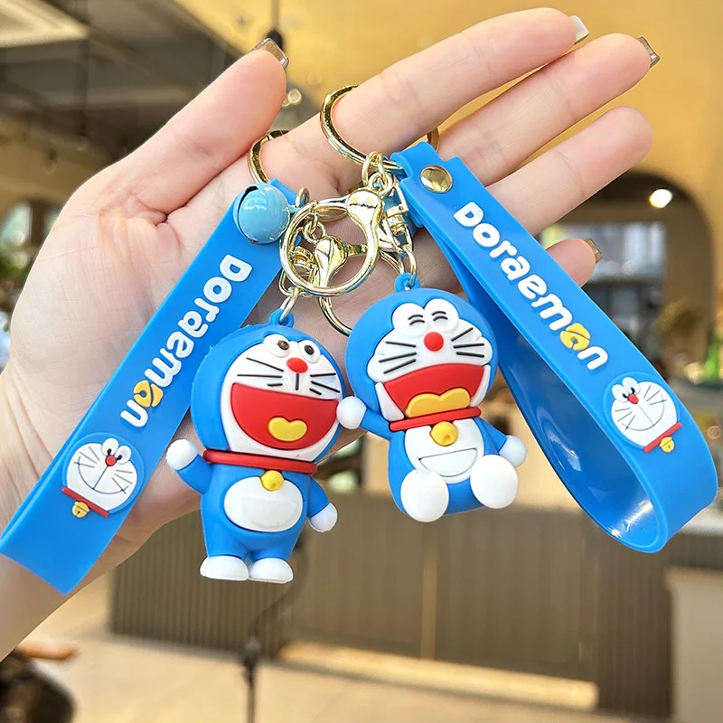 Anime Doraemon Cute Doll Pendant Figures Tinker Bell Cat Robot Cat Kawaii Fashion Keychain Bag Keyring Pendant Birthday Gifts