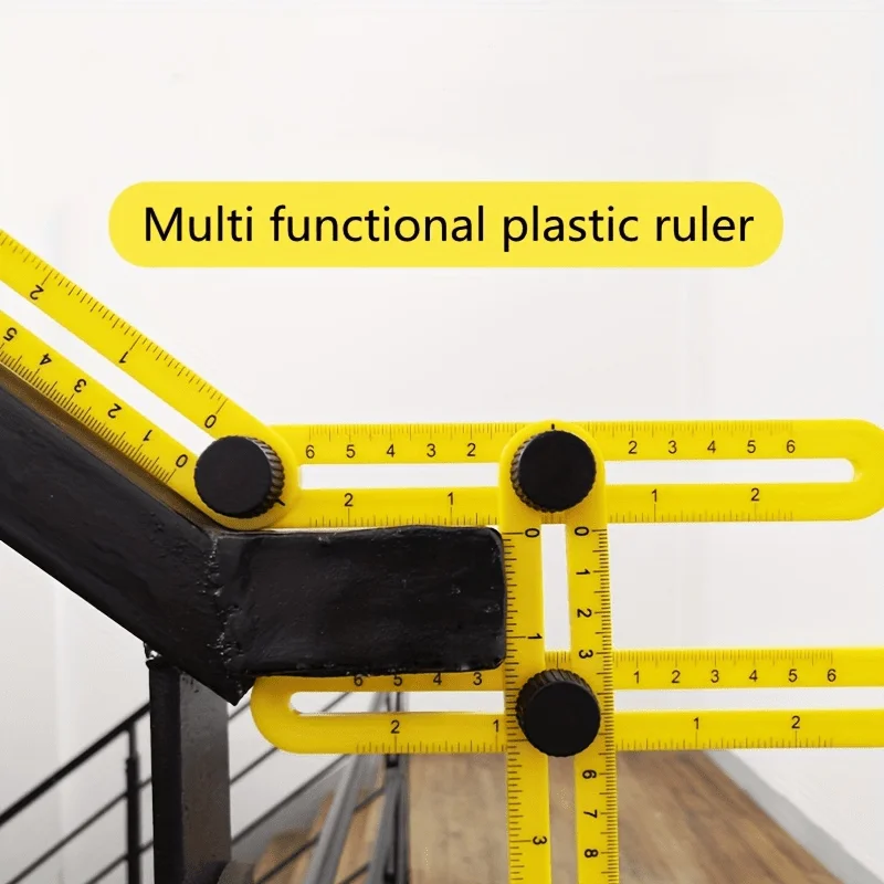 1PC Multi-Functional ABS Plastic 4-Fold Ruler - Foldable Measuring Tool for Woodworking, DIY & Construction
