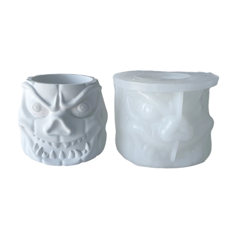 Flower Pot Concrete Mold Devils Face Silicone Mold DIY Succulent Planter Mold