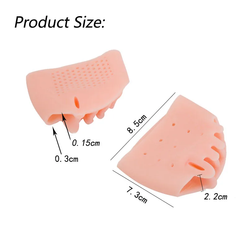 Five Hole Honeycomb Forefoot Pad Toe Separator for unisex Bunions and Hallux Valgus Relief Bunion Corrector Overlapping Toes Fix
