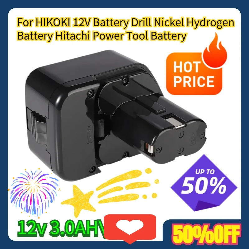 

For HIKOKI 12V Battery Drill Nickel Hydrogen Battery Hitachi Power Tool Battery