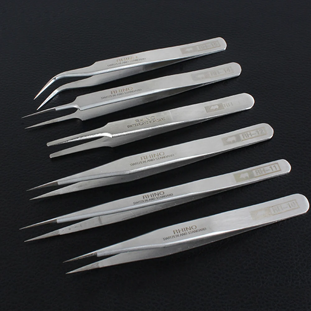 High-Precision Anti-Acid Super Hard Sharp Japan RHINO RH Tweezers Set - Ideal for Watch Repair and Handling Delicate Items