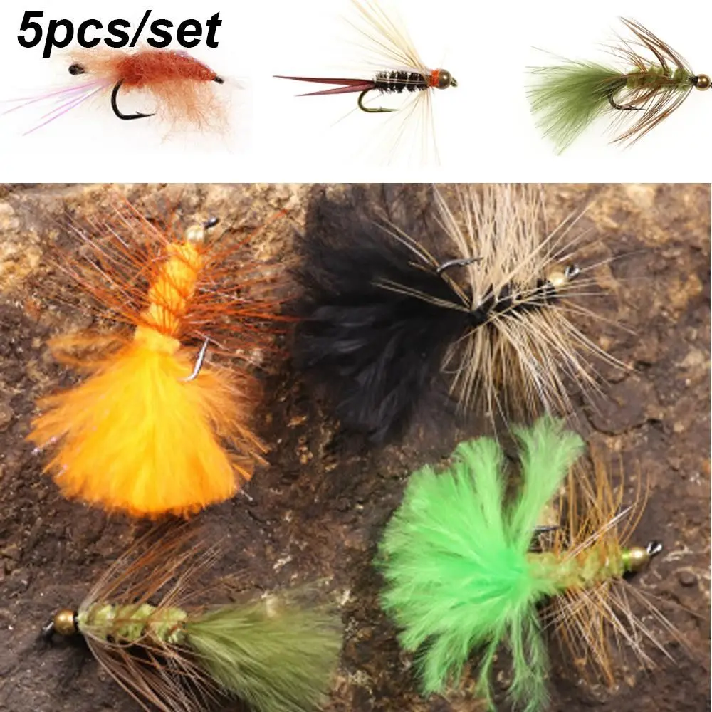 5PCS Portable Flies Lure Trout Fly Fishing Flies Streamer Fly Muddler Egg Leech  Minnow Shrimp Artificial Lure Bait