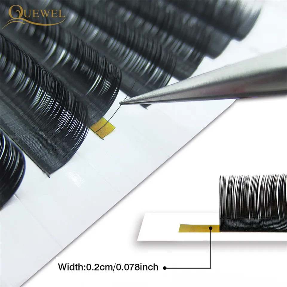 Quewel Eyelash Extension 0.03/0.05/0.07mm Synthetic Mink Individual Classic Round Lashes Silk Cilia 8-18mm Mix Lash Supplier