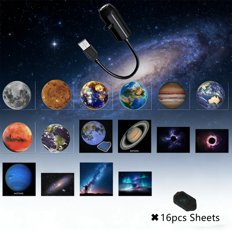 2026 NEW USB Romantic Moon Earth Projection Lamp Starry Sky Galaxy Night Light Atmosphere Ceiling Light For Bedroom Decoration