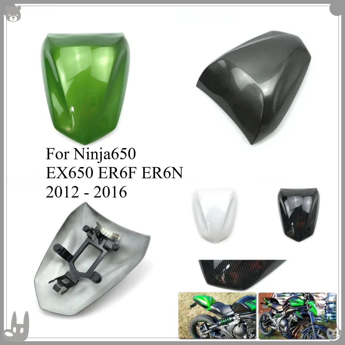 For Kawasaki Ninja 400 650 EX650 ER6F ER6N 2012 2013 2014 2015 2016 Motorcycle Seat Fairing Rear Seat Cover Cowl Solo