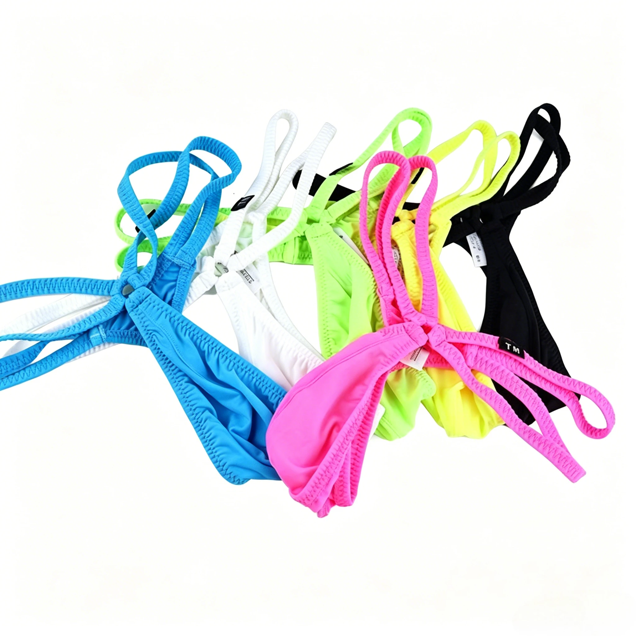 

Elastic Ice Silk Men's Thong, Low-rise Double Strap T-back Underwear