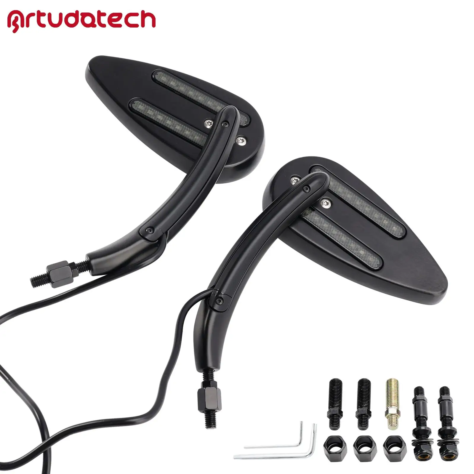 

Черные светодиодные зеркала с указателями поворота на заказ для Road Electra Street Glide 1990-2021 гг.