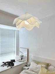 Nordic Simple Cloth Chandelier Living Room Bedroom Lamp French Decoration Home Lustre Design Lighting Pendant Light LED Fixtures