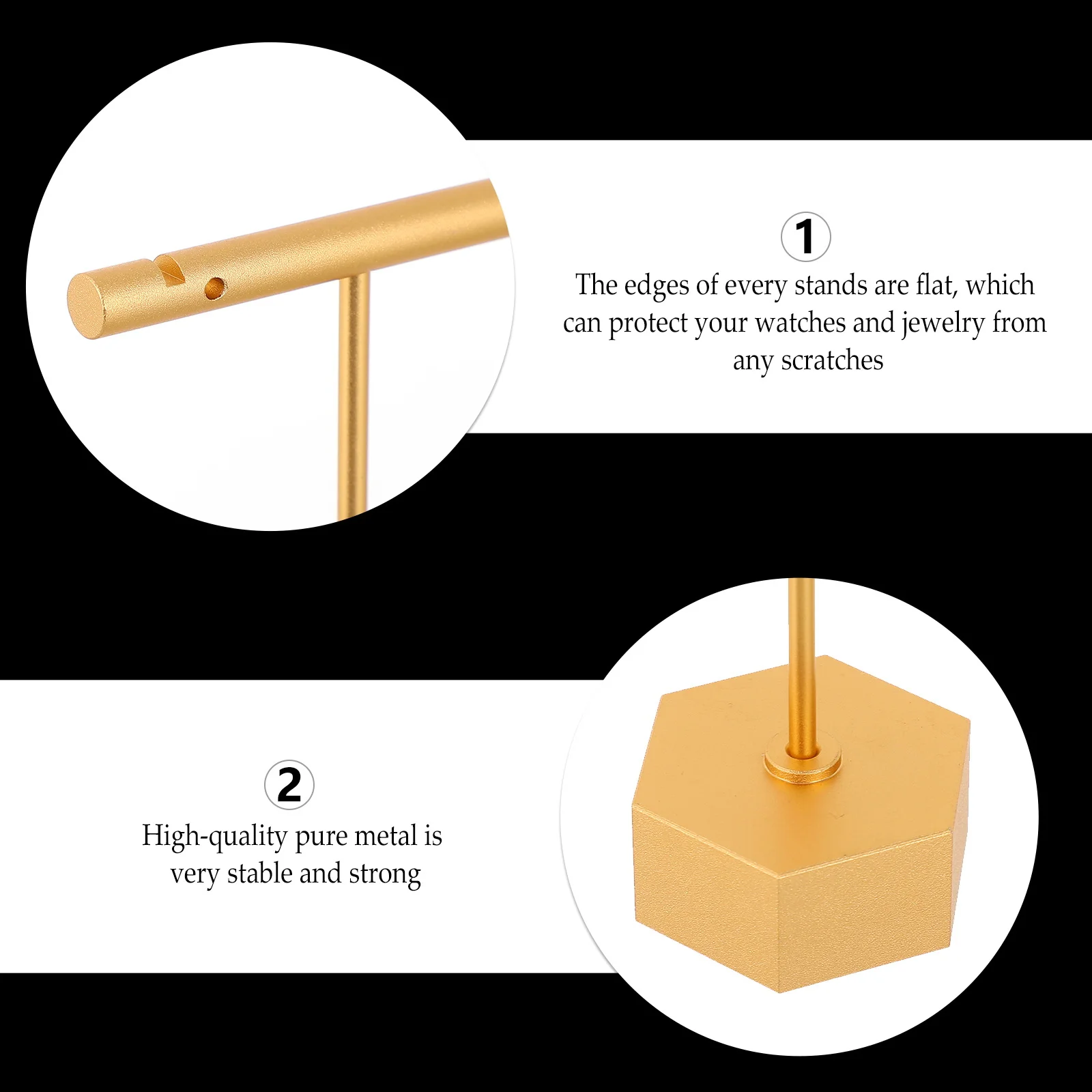 1pc Metal Necklace Display Stand High-Quality Pure Metal For Bracelets Watches Storage T-Bar Pendant Rack Earrings Display Shelf