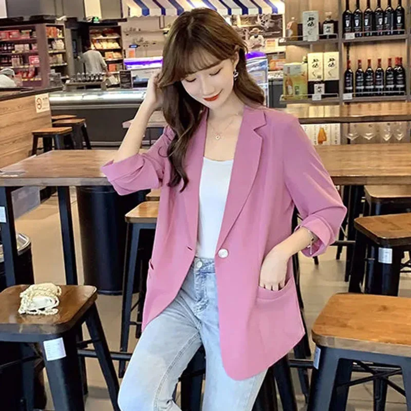 Thin Style Summer Women Chiffon Small Suit Coat Female Design sense niche Thin Style Solid Color Sun Protection Blazer Jacket