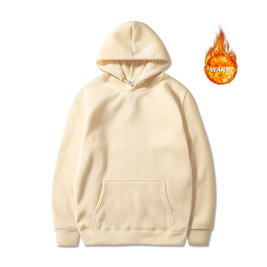 Solid Color Thickened Hoodies Basic And Simple Thick Sweatshirt Autumn And Winter Casual Everyday Commute Sweatshirt