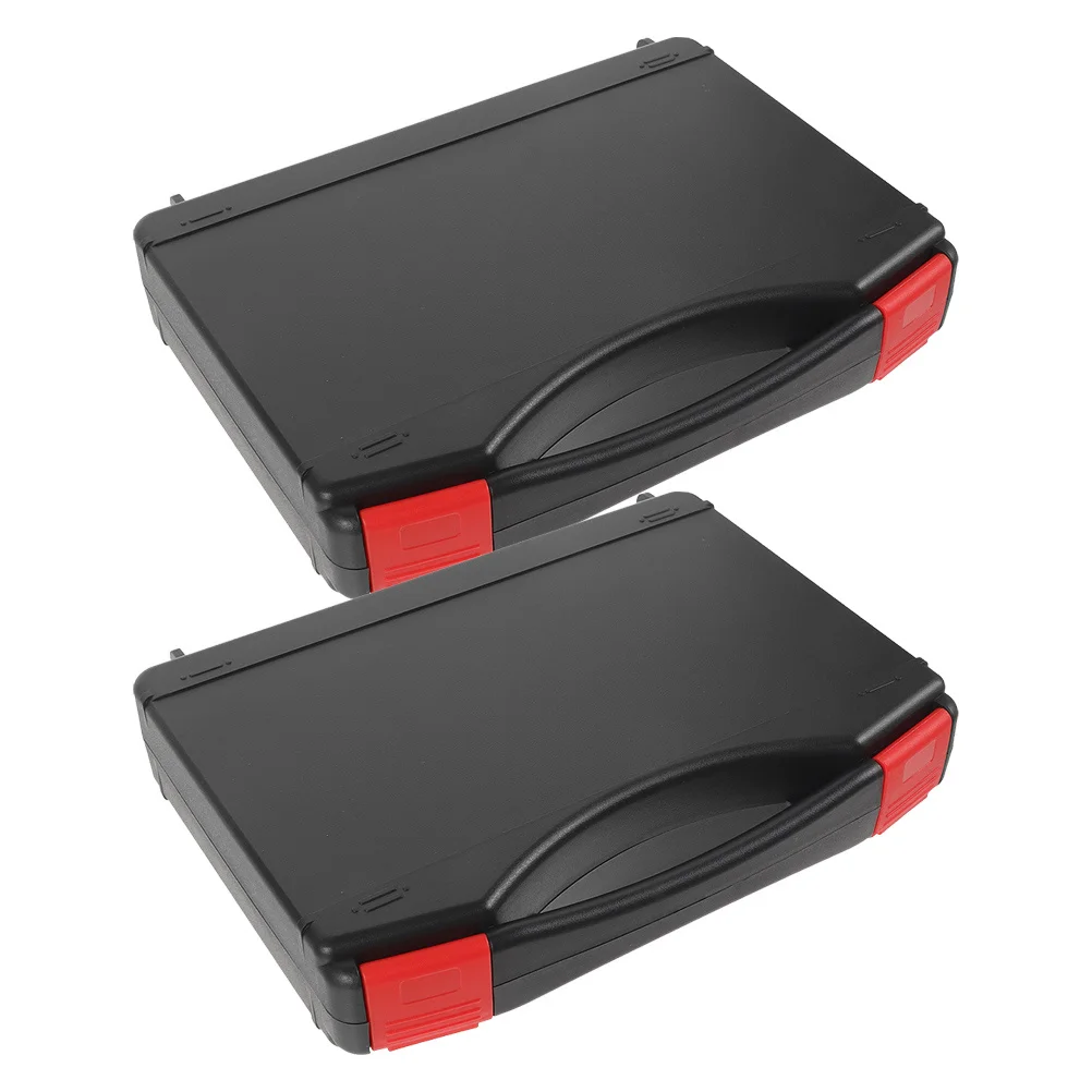 

2 Pcs Small Tool Boxes Plastic Hardware Storage Case Organizer Carrying Black Tools