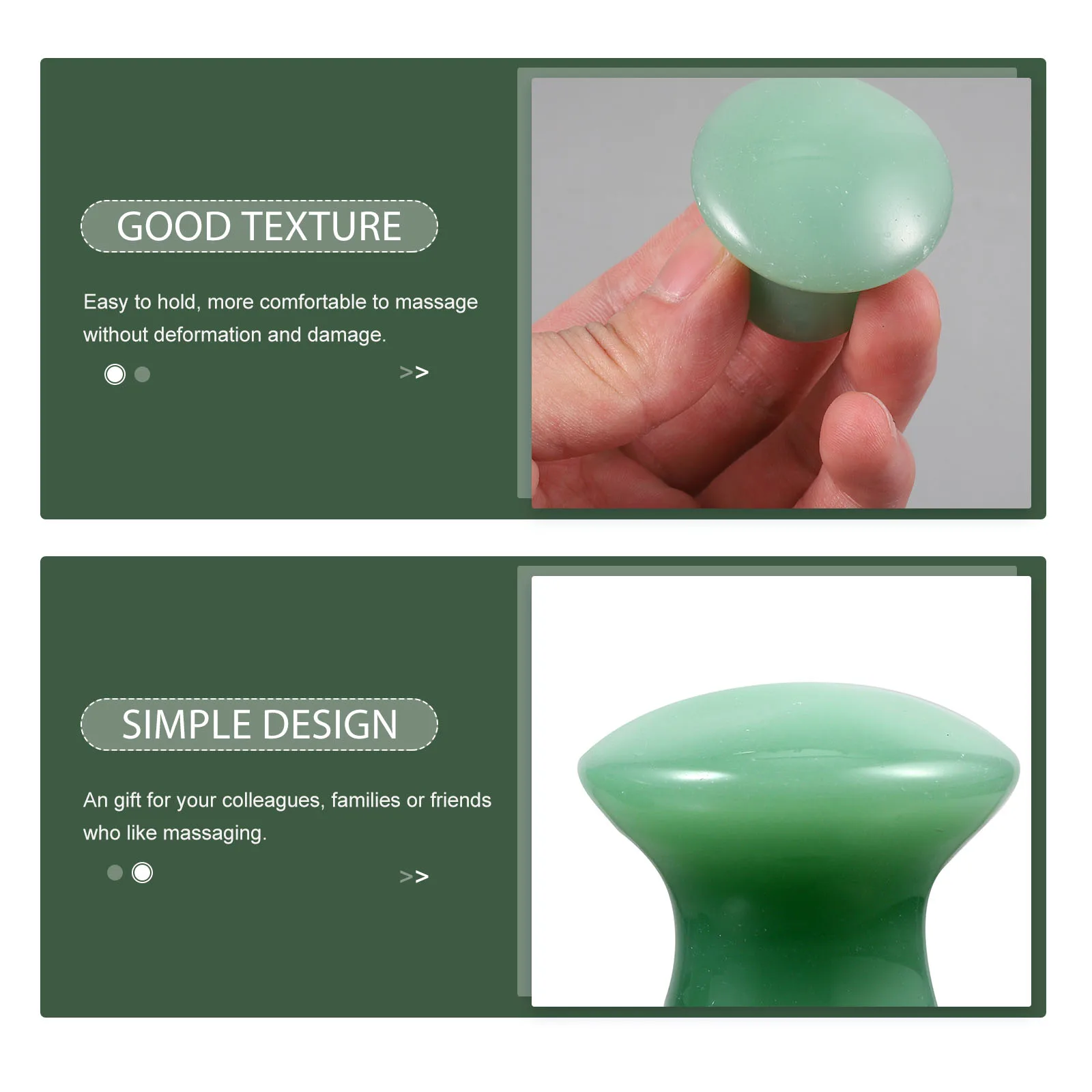 

2 шт., зеленый авантюрин, нефритовый гриб, массажные камни, доска Гуа, массажеры для красоты лица, товары для тела, способствующие кровообращение