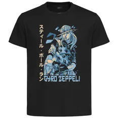 T-Shirt Unisex Black Japanese Style - Jojo Steel Ball Run - Gyro Zeppeli - LL3646